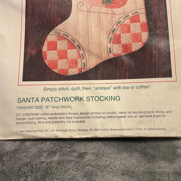 Vintage Antiqued Quilt Santa Patchwork Stocking Kit - Picture 4 of 6